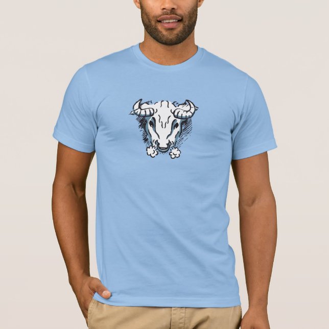 Taurus the bull zodiac astrology manar blue t-shir tröja (Framsida)