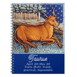 Taurus the Bull Zodiac Sign Födelsedagsfest Anteckningsbok