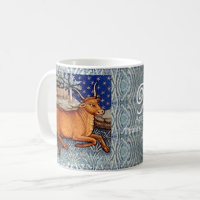 Taurus the Bull Zodiac Sign Födelsedagsfest Kaffemugg (Framsida vänster)