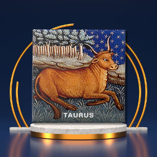 Taurus the Bull Zodiac Sign Födelsedagsfest Kakelplatta