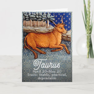 Taurus the Bull Zodiac Sign Födelsedagsfest Kort