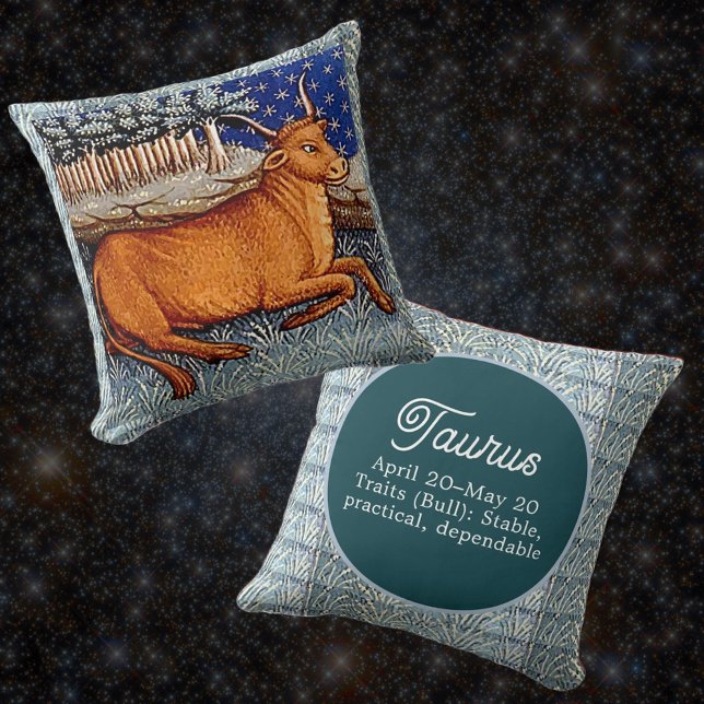 Taurus the Bull Zodiac Sign Födelsedagsfest Kudde (Skapare uppladdad)