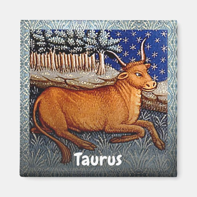 Taurus the Bull Zodiac Sign Födelsedagsfest Magnet (Framsidan)