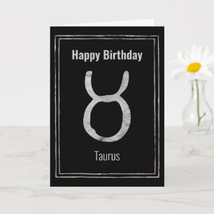 Taurus tjur zodiac silver Grattis på födelsedagen Kort