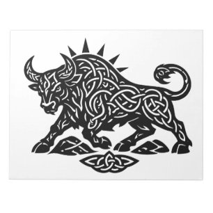 Taurus-tjurens sigill — jordbunden Zodiak-bläckkon Anteckningsblock
