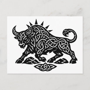 Taurus-tjurens sigill — jordbunden Zodiak-bläckkon Helg Vykort