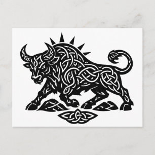 Taurus-tjurens sigill — jordbunden Zodiak-bläckkon Helg Vykort
