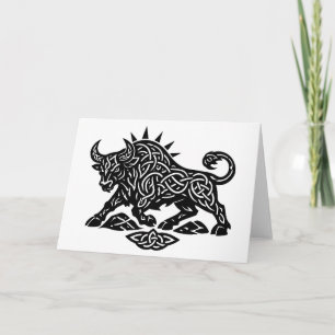 Taurus-tjurens sigill — jordbunden Zodiak-bläckkon Kort