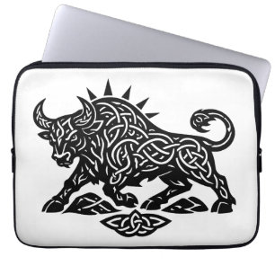 Taurus-tjurens sigill — jordbunden Zodiak-bläckkon Laptop Fodral