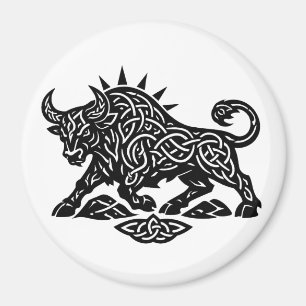 Taurus-tjurens sigill — jordbunden Zodiak-bläckkon Magnet