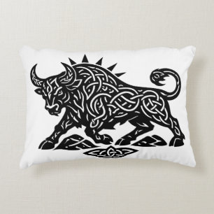 Taurus-tjurens sigill — jordbunden Zodiak-bläckkon Prydnadskudde