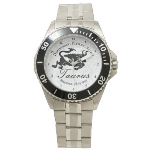 Taurus Traits Zodiac Black White Astrology Anpassn Armbandsur