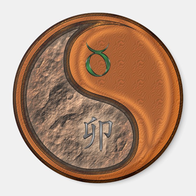 Taurus & Träkanin Magnet (Framsidan)