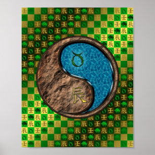 Taurus & Vatten Dragon Poster