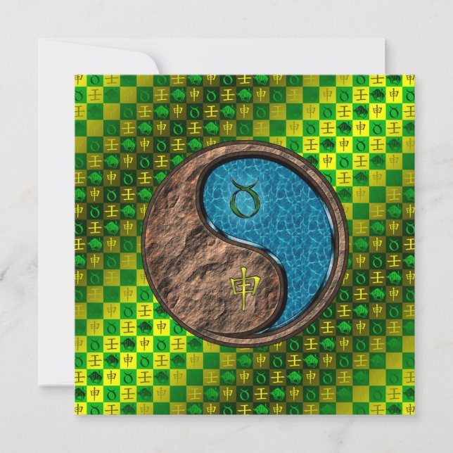 Taurus & Vatten Monkey Kort (Framsida)