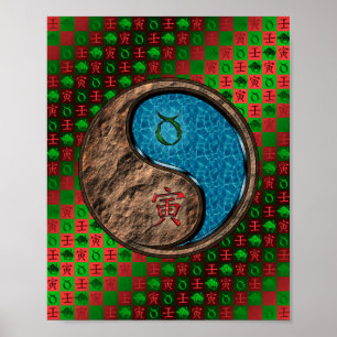 Taurus & Vatten Tiger Poster