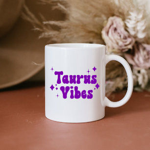 Taurus Vibes Zodiac Astrology Lila Stars Coffee Kaffemugg