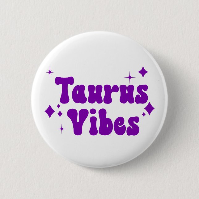 Taurus Vibes Zodiac Astrology Lila Stars-knapp Knapp (Framsida)