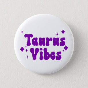 Taurus Vibes Zodiac Astrology Lila Stars-knapp Knapp