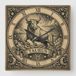 Taurus Vintage Zodiak Väggklocka