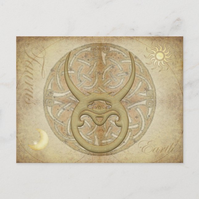 Taurus vykort för zodiactecken (Framsida)