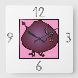 Taurus Wall Clock för Astrology Zodiac-tecken Fyrkantig Klocka