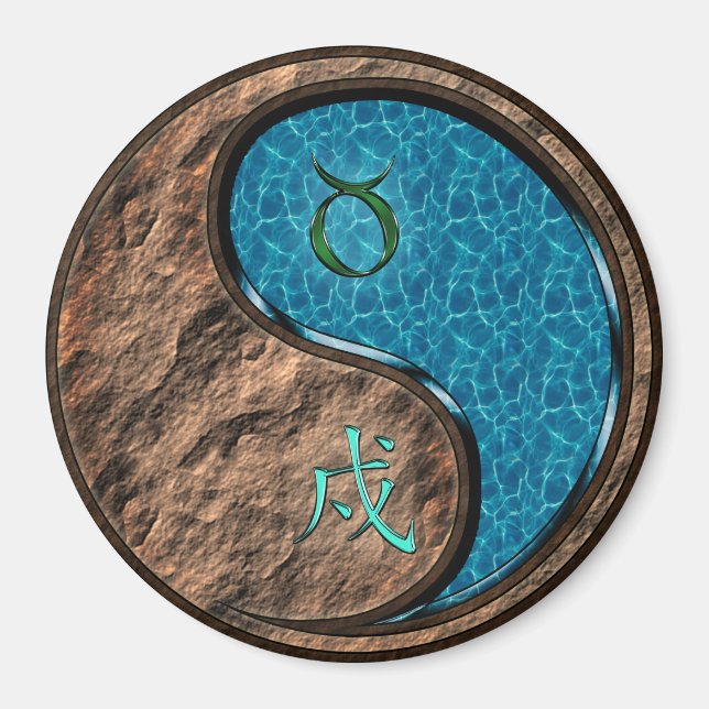 Taurus & Water Dog Magnet (Framsidan)