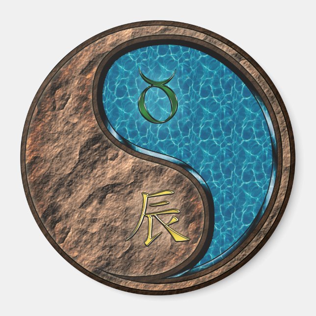 Taurus & Water Dragon Magnet (Framsidan)