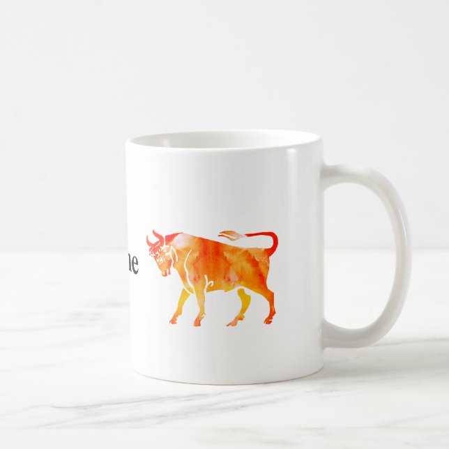 Taurus Watercolor Art Kaffemugg (Höger)