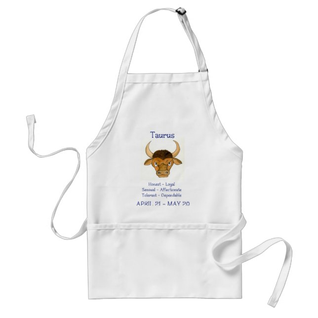 "Taurus" White Apron Förkläde (Framsidan)