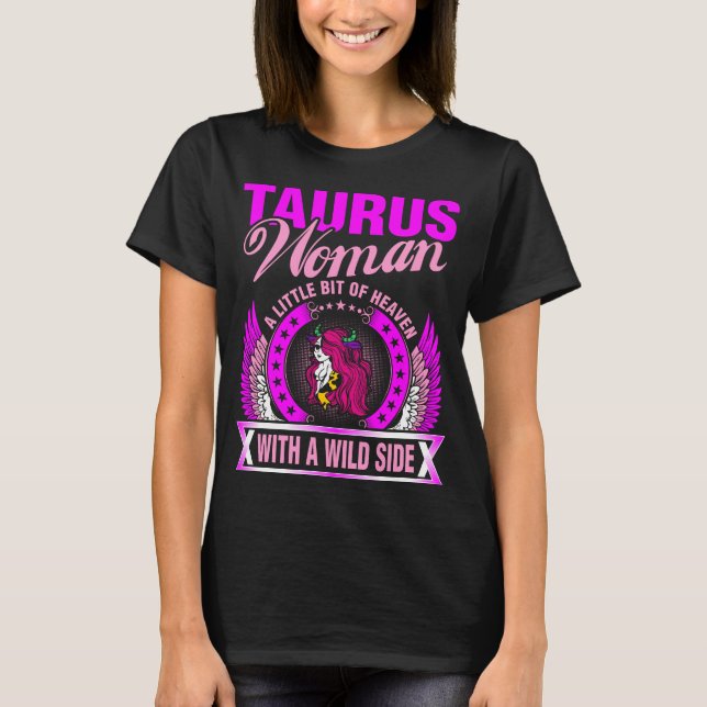 Taurus Woman lite himmel med en Vild Si T Shirt (Framsida)