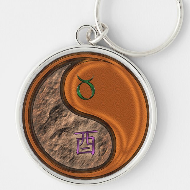 Taurus & Wood Tupp Rund Silverfärgad Nyckelring (Framsidan)