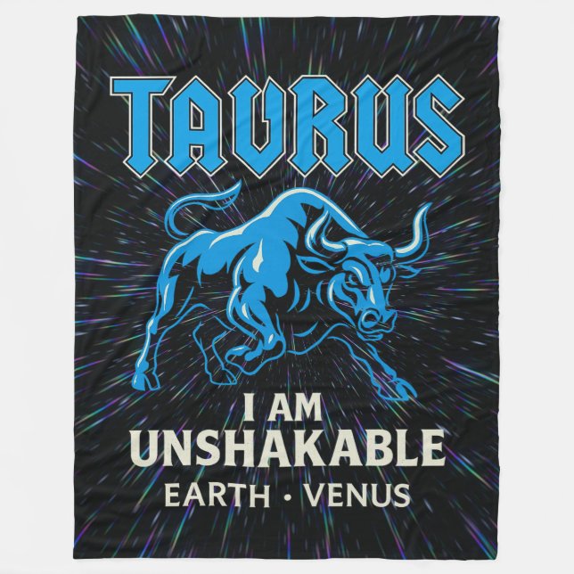 Taurus Zodiac 80's Sten Band Inspired Astrology Fleecefilt (Framsidan)