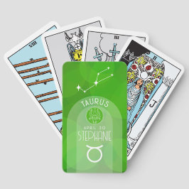 Taurus Zodiac Anpassningsbar Birthday Photo Astrol Casinokort
