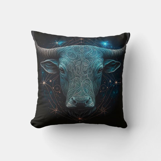 Taurus Zodiac Astrological Kudde (Framsida)