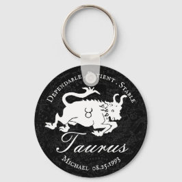 Taurus Zodiac Astrology Character Black Anpassning Nyckelring