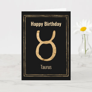 Taurus zodiac astrology guld Grattis på födelsedag Kort