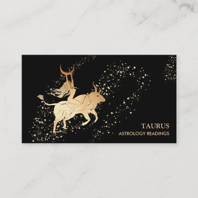 *~* TAURUS :  Zodiac Astrology Readys Måne Bull Visitkort (Framsida)