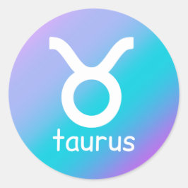 Taurus Zodiac Astrology Stjärntecken Blue Lila Runt Klistermärke