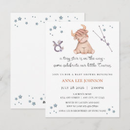 Taurus Zodiac Baby Shower Invitation Julkort