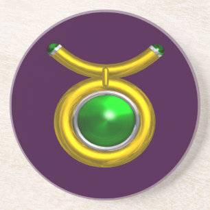TAURUS ZODIAC BIRTHDAY JEWEL Emerald,Guld Lila Underlägg