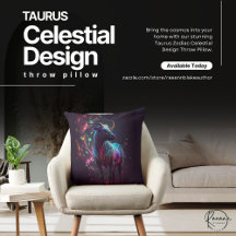 Taurus Zodiac Celestial Design Dekorativ kudde