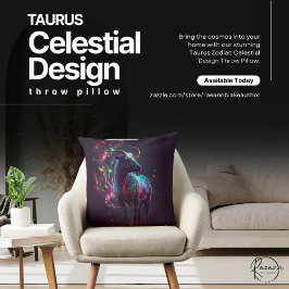 Taurus Zodiac Celestial Design Dekorativ kudde