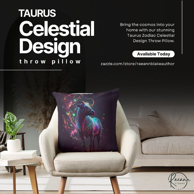 Taurus Zodiac Celestial Design Dekorativ kudde (Skapare uppladdad)