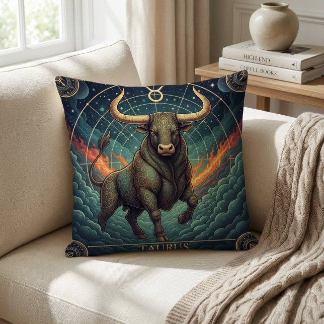 Taurus Zodiac Celestial Kudde (Skapare uppladdad)