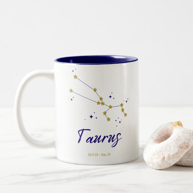 Taurus Zodiac Constellation Celestial Galaxy Stars Två-Tonad Mugg (Med munk)