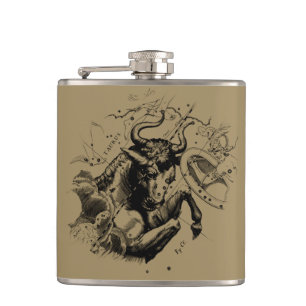 Taurus Zodiac Constellation Hevelius 1690 på Taupe Fickplunta
