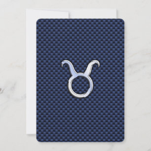 Taurus Zodiac Decor Navy Blue Carbon Fiber Skriv u