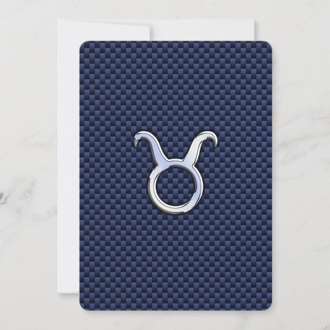Taurus Zodiac Decor Navy Blue Carbon Fiber Skriv u (Framsida)