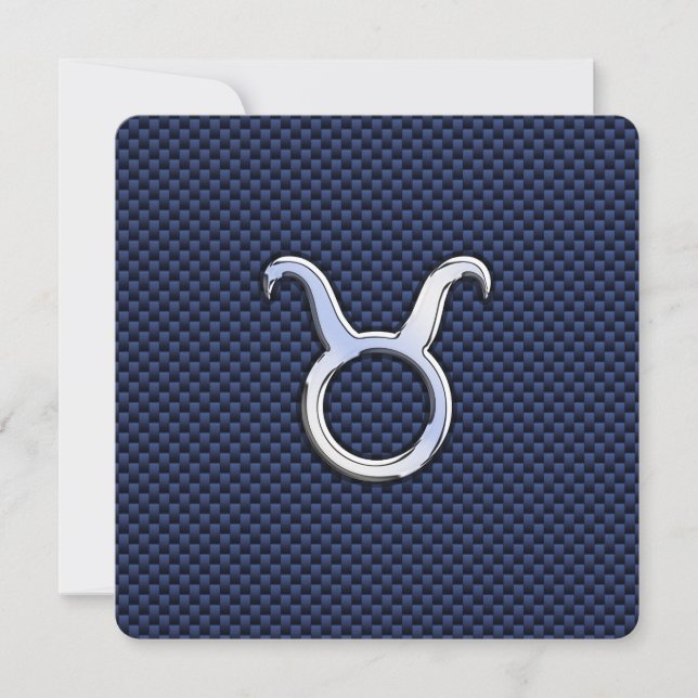 Taurus Zodiac Decor Navy Blue Carbon Fiber Skriv u (Framsida)